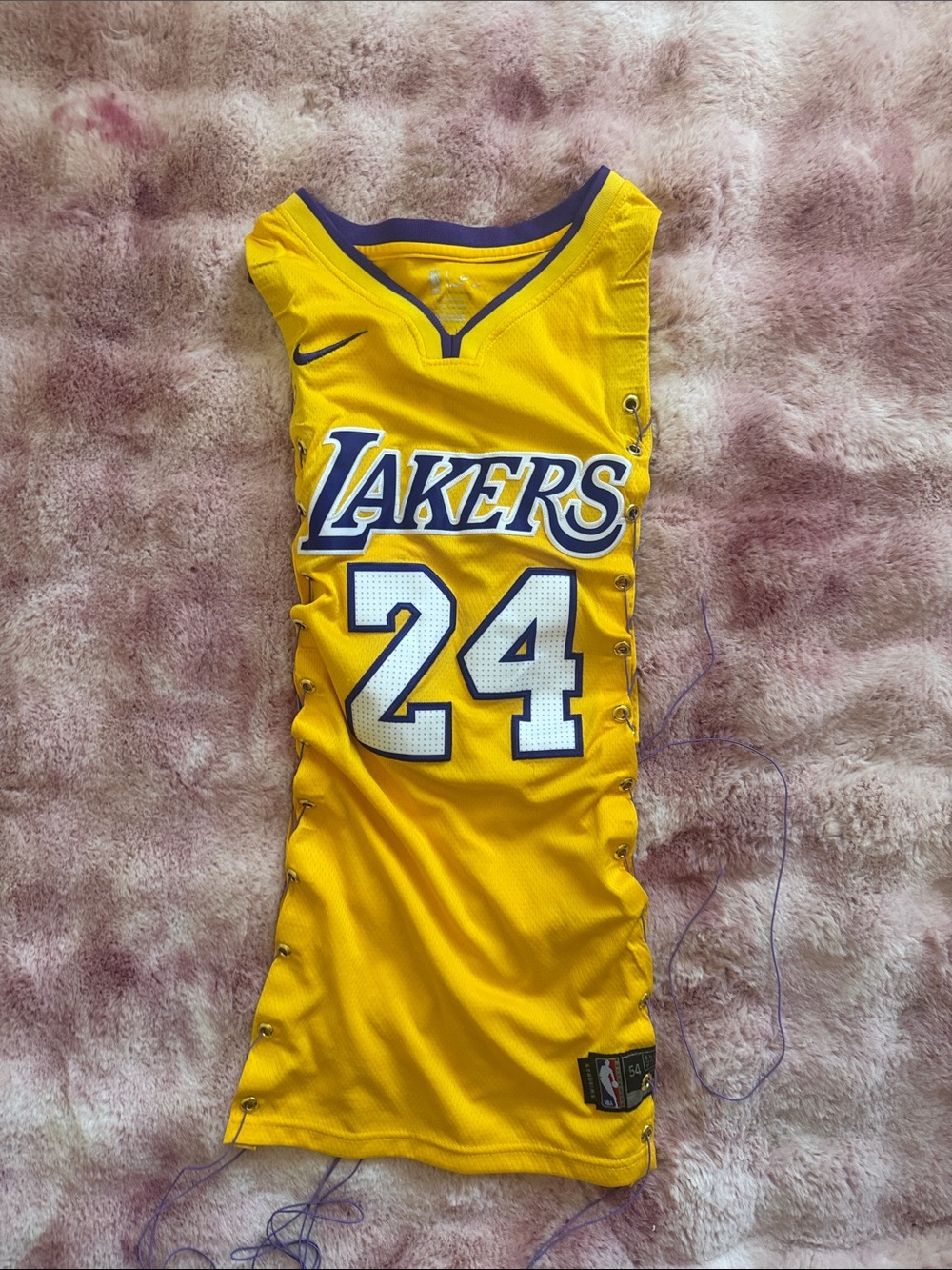 Nike Yellow and Purple custom Lakers #24 Basketball Jersey